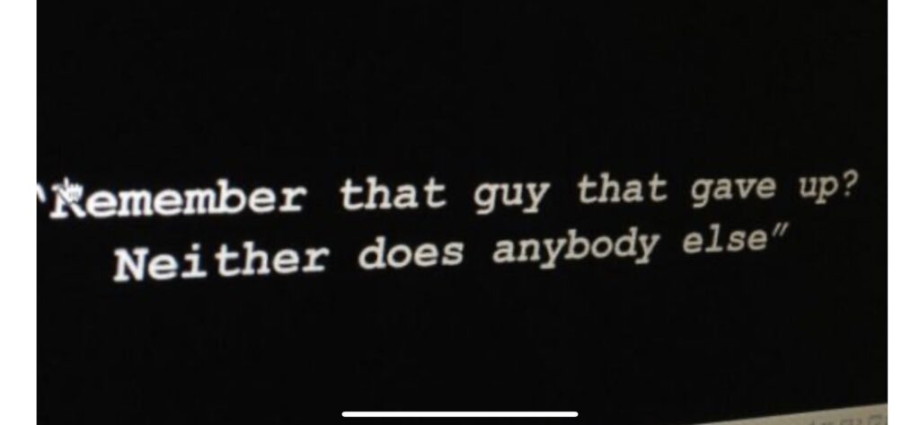 quote about giving up