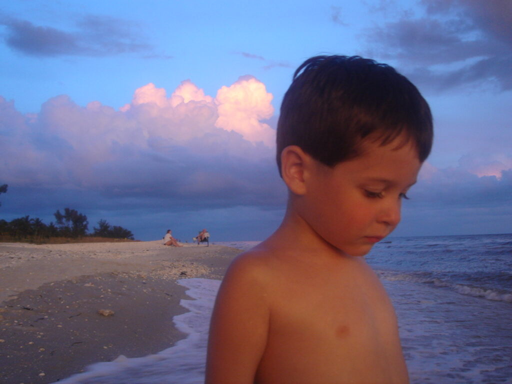 toddler on beach