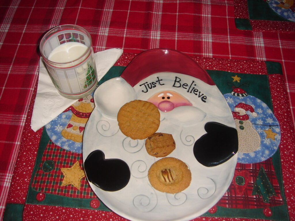 Santa milk and cookies