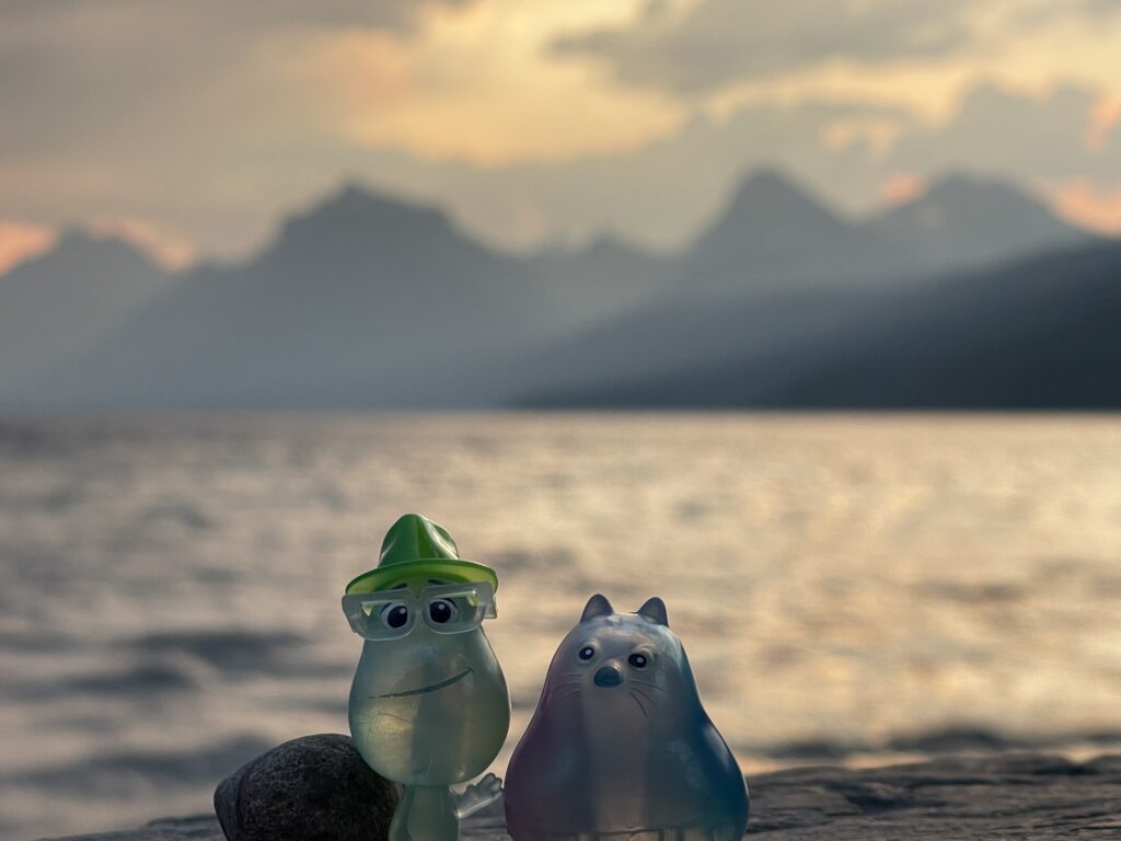 Disney Pixar Soul toys in mountains