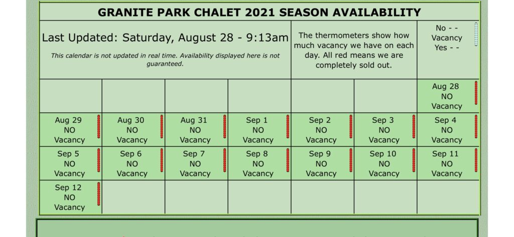 Hotel monthly calendar availability