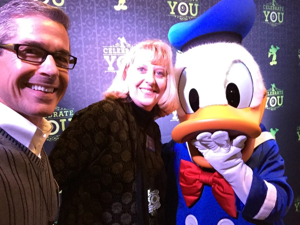 Disney Customer Service speaker, his wife, and Donald Duck