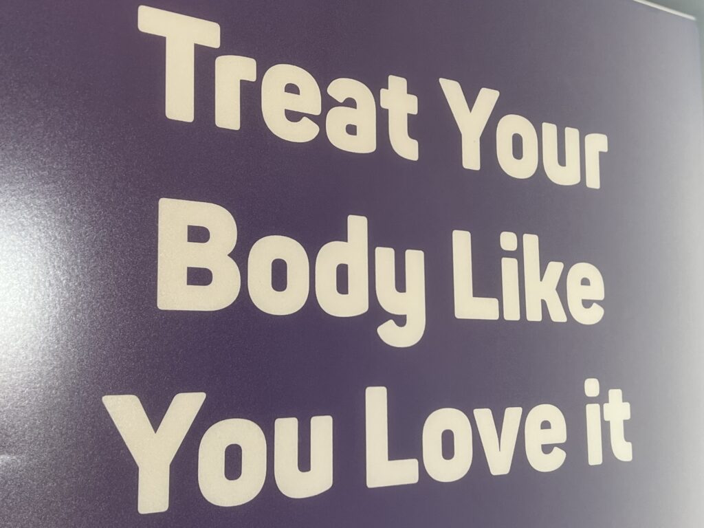 slogan on a gym wall