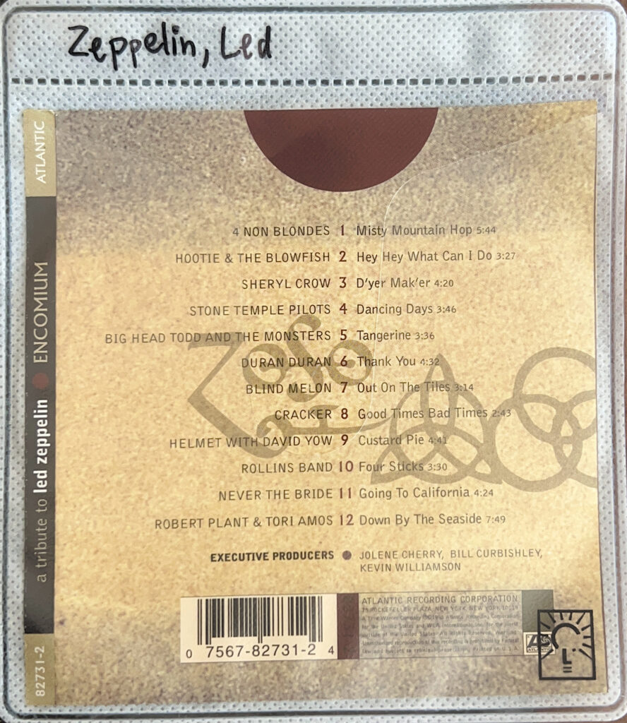 Led Zeppelin CD back cover