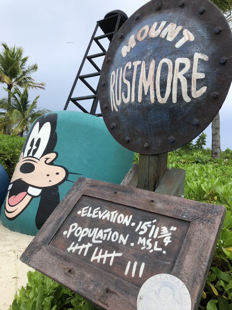 Disney island Mount Rustmore display