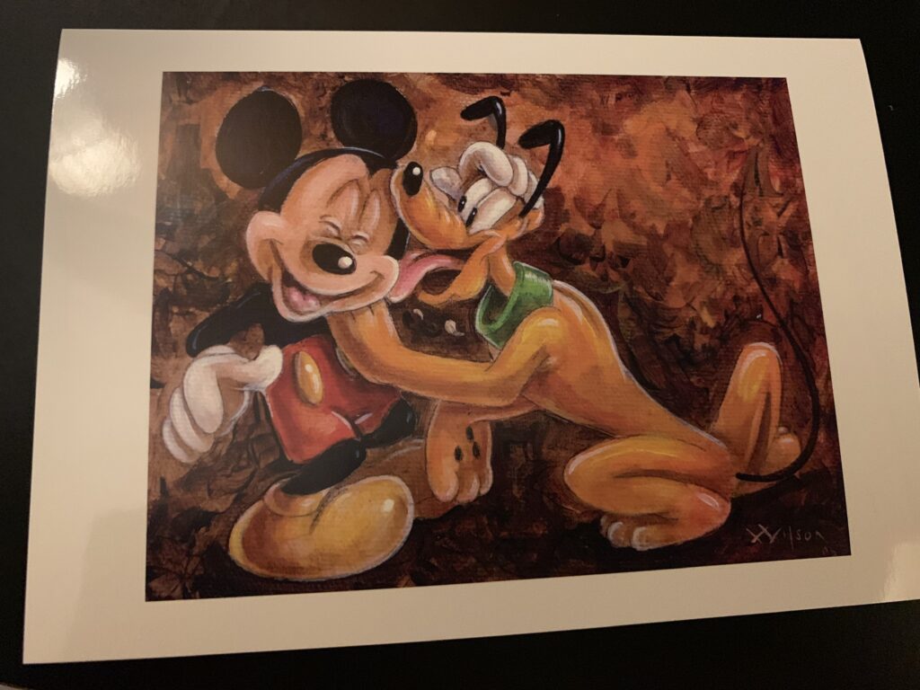 Mickey Mouse and Pluto greeting card