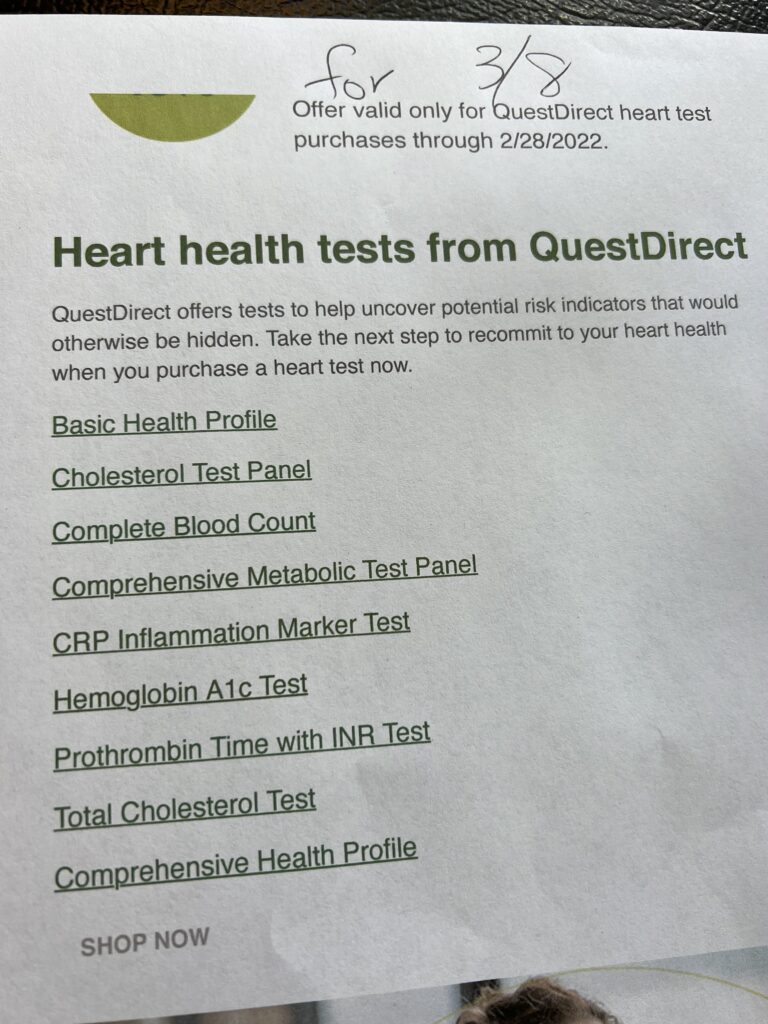 Quest diagnostics blood tests