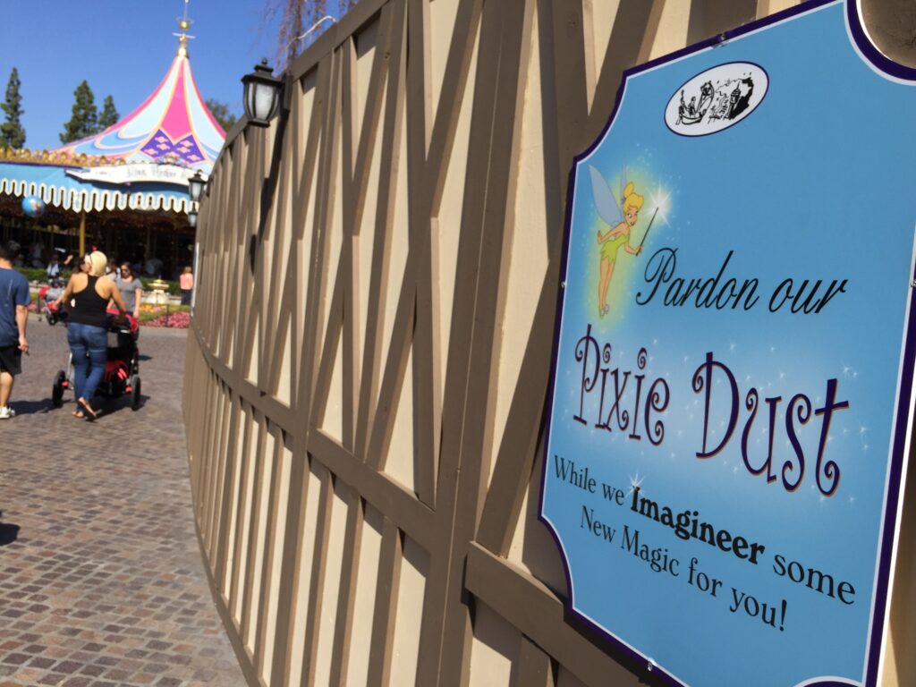 disneyland pardon our dust sign