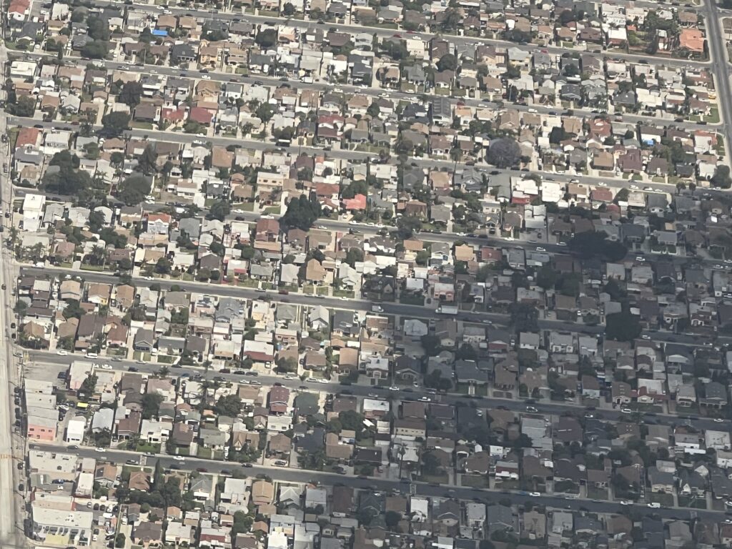 crowded neighborhood from jet