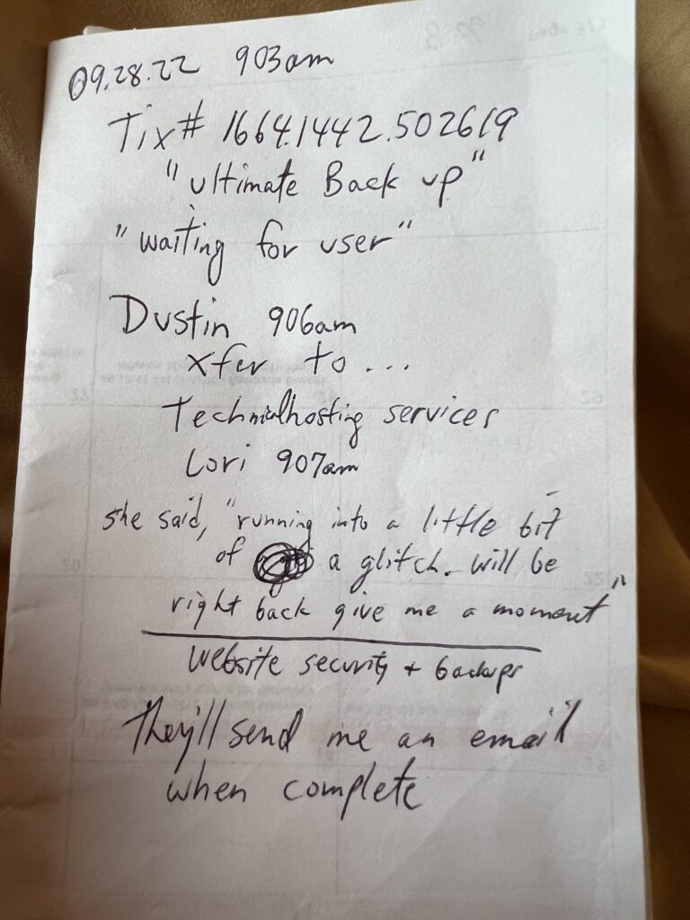 Handwritten notes