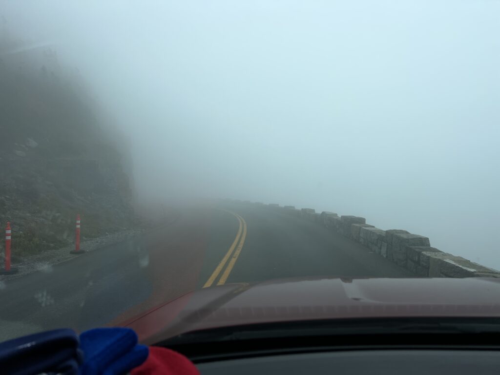 Mountain Road in fog