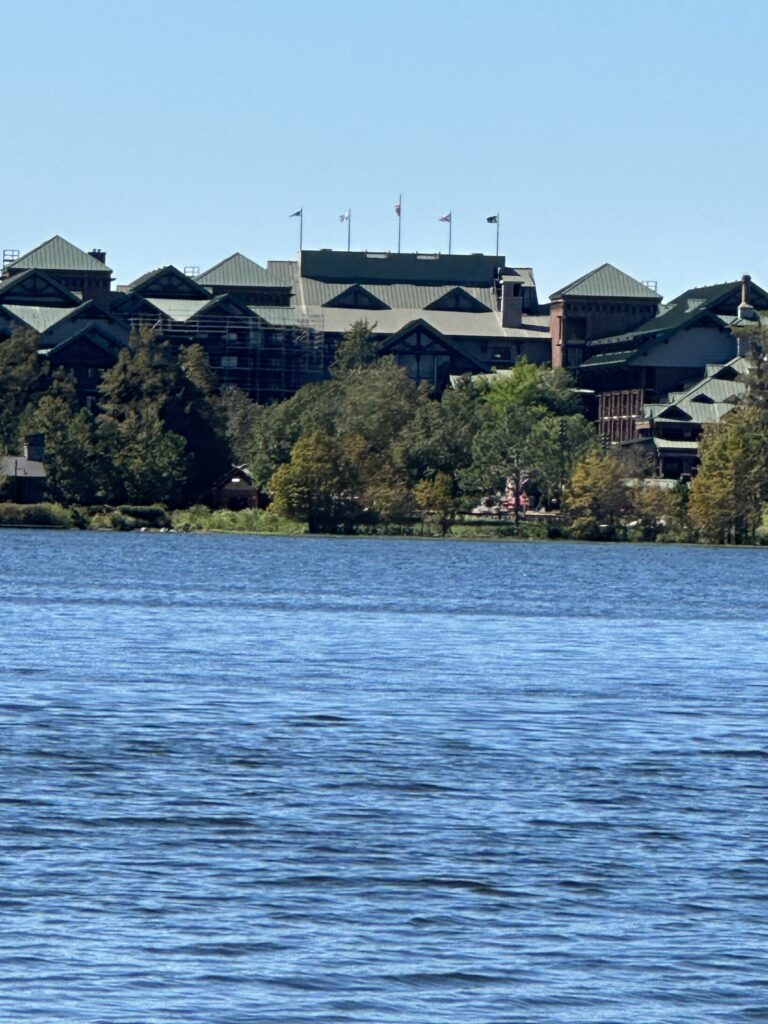 Disney’s wilderness lodge from Bay lake